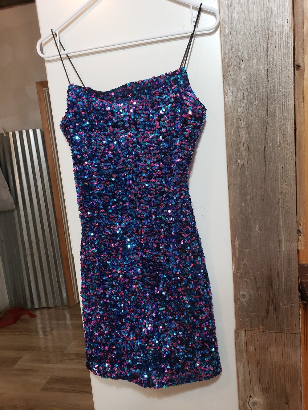 Allison+Kelly Sequin Multi Color Mini Dress Med Prom Evening Gown formal